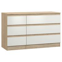 Avenue 3 Plus 3 Drawer Chest Natural Oak and White