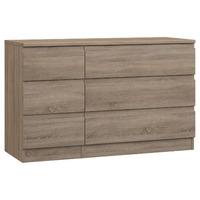 Avenue 3 Plus 3 Drawer Chest Truffle Brown Oak