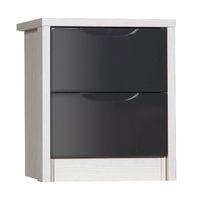 Avola Grey Gloss 2 Drawer Bedside