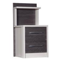 avola grey 2 drawer bedside with shelf