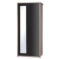 avola grey gloss 2 door wardrobe with mirror front