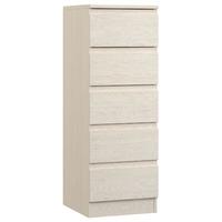 avenue 5 drawer tallboy white avola