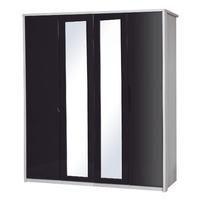 Avola Grey Gloss 4 Door Wardrobe with Mirror