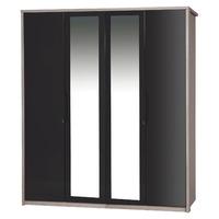 Avola Grey Gloss 4 Door Wardrobe with Mirror