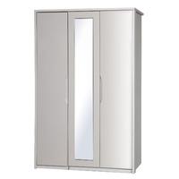 Avola Sand Gloss 3 Door Wardrobe with Mirror