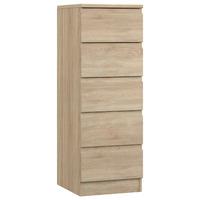 avenue 5 drawer tallboy natural oak