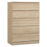 avenue 5 drawer chest natural oak