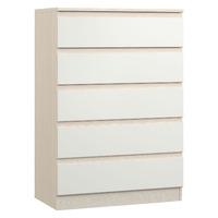 Avenue 5 Drawer Chest White Avola and White