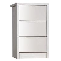 avola sand gloss 3 drawer bedside