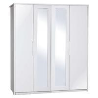 Avola Cream Gloss 4 Door Wardrobe with Mirror