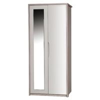 Avola Sand Gloss 2 Door Wardrobe with Mirror Front