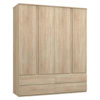 avenue 4 door 4 drawer wardrobe natural oak