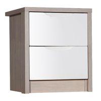 avola cream gloss 2 drawer bedside