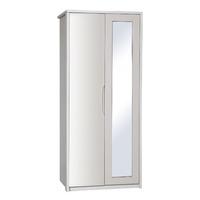 avola sand gloss 2 door wardrobe with mirror front