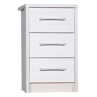 Avola White 3 Drawer Bedside