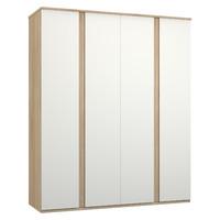 Avenue 4 Door Wardrobe Natural Oak and White