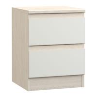 Avenue 2 Drawer Bedside White Avola and White