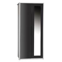 avola grey gloss 2 door wardrobe with mirror front