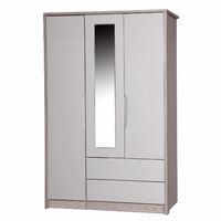 Avola Sand Gloss 3 Door, 2 Drawer Combi Wardrobe with Mirror