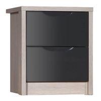 avola grey gloss 2 drawer bedside