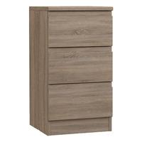 avenue 3 drawer bedside truffle brown oak