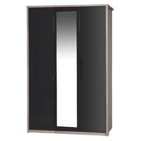 avola grey gloss 3 door wardrobe with mirror