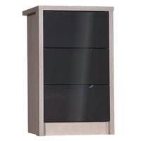 avola grey gloss 3 drawer bedside