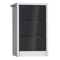 Avola Grey Gloss 3 Drawer Bedside