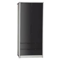 Avola Grey Gloss 2 Door 2 Drawer Combi Wardrobe