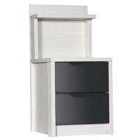 Avola Grey Gloss 2 Drawer Bedside with Shelf