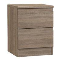 Avenue 2 Drawer Bedside Truffle Brown Oak