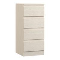 Avenue 4 Drawer Tallboy White Avola