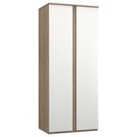 avenue 2 door wardrobe truffle brown oak and white