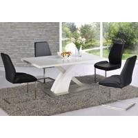 Avici Y Shaped High Gloss White Dining Table And 4 Chairs