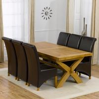 avignon extending dining table set with 6 barcelona dining chair