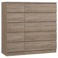 Avenue 5 Plus 5 Drawer Chest Truffle Brown Oak