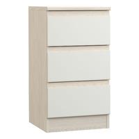 Avenue 3 Drawer Bedside White Avola and White