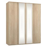 avenue 4 door mirrored wardrobe natural oak