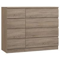 Avenue 4 Plus 4 Drawer Chest Truffle Brown Oak