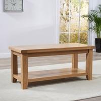 Avignon Wooden Coffee Table Rectangular In Oak With Undershelf