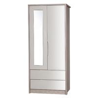 Avola Sand Gloss 2 Door 2 Drawer Combi Wardrobe with Mirror