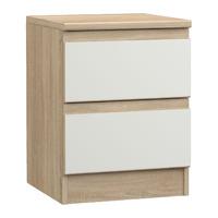 avenue 2 drawer bedside natural oak and white