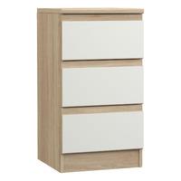 Avenue 3 Drawer Bedside Natural Oak and White