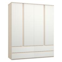 avenue 4 door 4 drawer wardrobe white avola and white