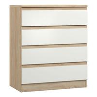 Avenue 4 Drawer Chest Natural Oak and White
