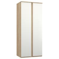 avenue 2 door wardrobe natural oak and white