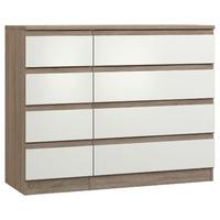 Avenue 4 Plus 4 Drawer Chest Truffle Brown Oak and White