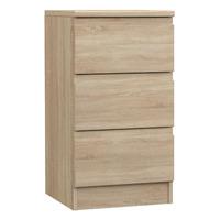 Avenue 3 Drawer Bedside Natural Oak