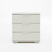 Avira Wooden Bedside Cabinet In Alpine White With 3 Drawers