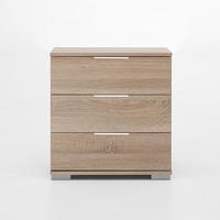 Avira Wooden Bedside Cabinet In Oak Effect With 3 Drawers